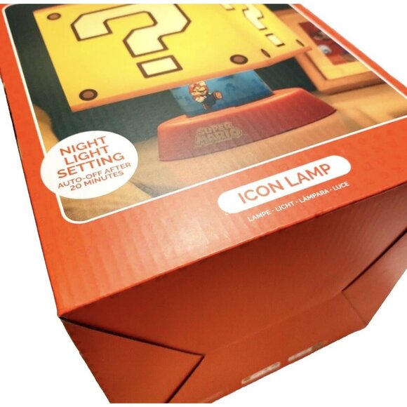 Super Mario Icon Lamp Kid Yellow Cube Night Light LED Dimmable Lamp Nintendo NEW - Picture 9 of 10